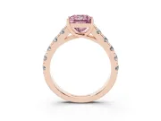 Princess Cut Engagement Ring Setting for a Fancy Pink Lab-Grown Diamond | Rose Gold - Design NV-24643