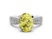 Oval Milgrain Solitaire Engagement Ring Setting for a Fancy Yellow Lab-Grown Diamond | Platinum