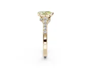 Pear-Shaped Pavé Engagement Ring Setting for a Fancy Yellow Lab-Grown Diamond | Crossover Gallery | Yellow Gold