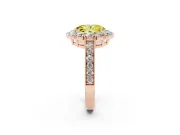 Oval Vintage Halo Engagement Ring Setting for a Fancy Yellow Lab-Grown Diamond | Rose Gold