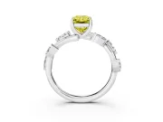 Radiant Cut Twisted Vine Engagement Ring Setting for a Fancy Yellow Lab-Grown Diamond | Platinum