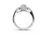Pear-Shaped 3-Stone Engagement Ring Setting for a Fancy Pink Lab-Grown Diamond | Sterling Silver
