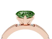 Heart-Shaped Vintage Pavé Engagement Ring Setting for a Fancy Green Lab-Grown Diamond | Rose Gold