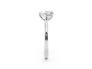 Heart Cut Diamond Solitaire Ring Set in White gold with Cathedral Band and Prong Setting