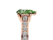 Pear-Shaped Graduated Pavé Engagement Ring Setting for a Fancy Green Lab-Grown Diamond | Rose Gold