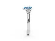 Pear-Shaped 5 Stone Engagement Ring Setting for a Fancy Blue Lab-Grown Diamond | White Gold