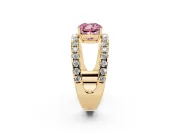 Cushion Cut Pavé Engagement Ring Setting for a Fancy Pink Lab-Grown Diamond | Yellow Gold - Design NV-24679