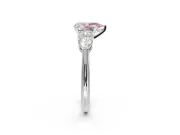 Pear-Shaped 3-Stone Engagement Ring Setting for a Fancy Pink Lab-Grown Diamond | White Gold