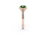 Cushion Cut Floral Pavé Engagement Ring Setting for a Fancy Green Lab-Grown Diamond | Rose Gold