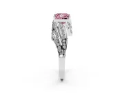 Princess Cut Bypass Hidden Halo Engagement Ring Setting for a Fancy Pink Lab-Grown Diamond | Graduated Pavé | White Gold