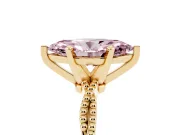 Marquise Twisted Solitaire Engagement Ring Setting for a Fancy Pink Lab-Grown Diamond | Yellow Gold