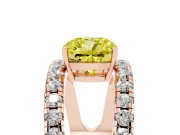 Cushion Cut Pavé Engagement Ring Setting for a Fancy Yellow Lab-Grown Diamond | Rose Gold - Design NV-24679