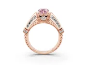 Pear-Shaped Vintage Milgrain Engagement Ring Setting for a Fancy Pink Lab-Grown Diamond | Hidden Halo | Rose Gold