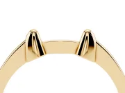 Bamboo-Inspired Plain Band Set in Yellow gold