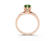 Radiant Cut Tapered Solitaire Engagement Ring Setting for a Fancy Green Lab-Grown Diamond | Claw Prong Head | Rose Gold