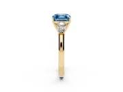 Asscher Cut 5 Stone Engagement Ring Setting for a Fancy Blue Lab-Grown Diamond | Yellow Gold