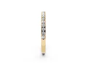 Round Lab-Grown Diamond Pavé Half Eternity Wedding Band | U-Prong Setting | Yellow Gold