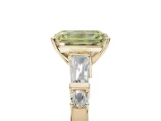 Emerald Cut Tapered Baguette Engagement Ring Setting for a Fancy Yellow Lab-Grown Diamond | Bar Set Sides | Yellow Gold