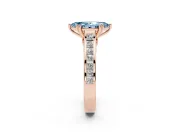 Marquise Channel Set Solitaire Engagement Ring Setting for a Fancy Blue Lab-Grown Diamond | Princess Channel | Rose Gold