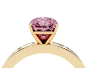 Radiant Cut Channel Set Engagement Ring Setting for a Fancy Pink Lab-Grown Diamond | Yellow Gold