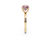 Princess Cut Engagement Ring Setting for a Fancy Pink Lab-Grown Diamond | Hidden Halo | Yellow Gold