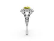 Asscher Cut Halo Engagement Ring Setting for a Fancy Yellow Lab-Grown Diamond | Sterling Silver - Design NV-24796