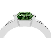 Emerald Cut Tension Style Engagement Ring Setting for a Fancy Green Lab-Grown Diamond | Sterling Silver