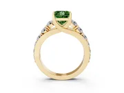 Princess Cut Engagement Ring Setting for a Fancy Green Lab-Grown Diamond | Yellow Gold - Design NV-24645