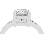 Princess Cut Diamond Solitaire Ring Set in White gold with Prong Head and Smooth Polished Band