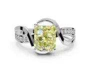Radiant Cut Bypass Solitaire Engagement Ring Setting for a Fancy Yellow Lab-Grown Diamond | Sterling Silver