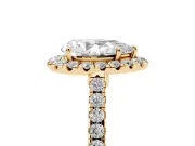 Pear-Shaped Halo Engagement Ring Setting | Pave Shoulders | Yellow Gold