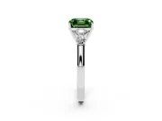 Asscher Cut 5 Stone Engagement Ring Setting for a Fancy Green Lab-Grown Diamond | Sterling Silver