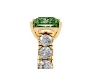 Princess Cut Engagement Ring Setting for a Fancy Green Lab-Grown Diamond | Yellow Gold - Design NV-24643
