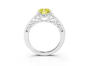 Cushion Cut Floral Pavé Engagement Ring Setting for a Fancy Yellow Lab-Grown Diamond | Platinum