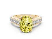 Oval Channel Set Solitaire Engagement Ring Setting for a Fancy Yellow Lab-Grown Diamond | Princess Channel | Yellow Gold