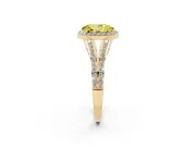 Oval Split Shank Halo Engagement Ring Setting for a Fancy Yellow Lab-Grown Diamond | Yellow Gold