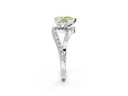 Pear-Shaped Bypass Engagement Ring Setting for a Fancy Yellow Lab-Grown Diamond | Sterling Silver