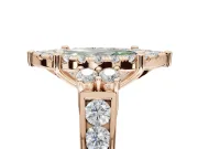 Marquise Halo Engagement Ring Setting for a Fancy Green Lab-Grown Diamond | Graduated Channel Band | Rose Gold