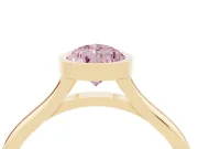 Pear-Shaped Bezel Engagement Ring Setting for a Fancy Pink Lab-Grown Diamond | Yellow Gold