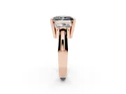 Radiant Cut Channel-Set Three Stone Engagement Ring Setting for a Black Center | Rose Gold