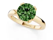 Round Tab Prong Solitaire Engagement Ring Setting for a Fancy Green Lab-Grown Diamond | Yellow Gold