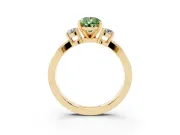 Pear-Shaped Three-Stone Twist Engagement Ring Setting for a Fancy Green Lab-Grown Diamond | Yellow Gold