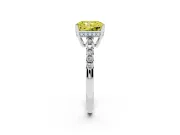 Radiant Cut Hidden Halo Engagement Ring Setting for a Fancy Yellow Lab-Grown Diamond | Sterling Silver