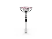 Marquise Side Stone Pave Engagement Ring Setting for a Fancy Pink Lab-Grown Diamond | Paired Round Accents | Platinum