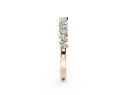Marquise Lab-Grown Diamond Slanted Half Eternity Wedding Band | Tip Cups | Rose Gold