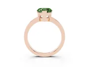 Fancy Green Heart Cut Diamond Solitaire Ring Set in Rose gold with Prong Head and Smooth Polished Band