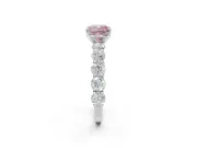 Cushion Cut Engagement Ring Setting for a Fancy Pink Lab-Grown Diamond | Sterling Silver - Design NV-24455
