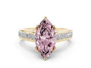 Marquise Channel Engagement Ring Setting for a Fancy Pink Lab-Grown Diamond | Yellow Gold - Design NV-24671