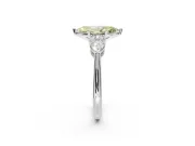 Marquise Three-Stone Ring Setting for a Fancy Yellow Lab-Grown Diamond | Pear Side Stones | Platinum