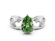 Pear-Shaped Loop Engagement Ring Setting for a Fancy Green Lab-Grown Diamond | White Gold